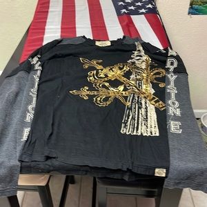 Division E MENS DBLE LAYER LOOK BLACK & grey graphics